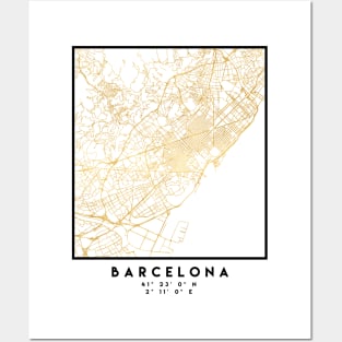 BARCELONA SPAIN CITY STREET MAP ART Posters and Art